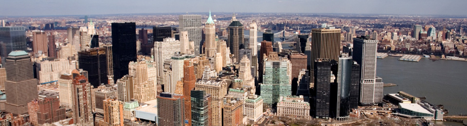 aerial view of city buildings